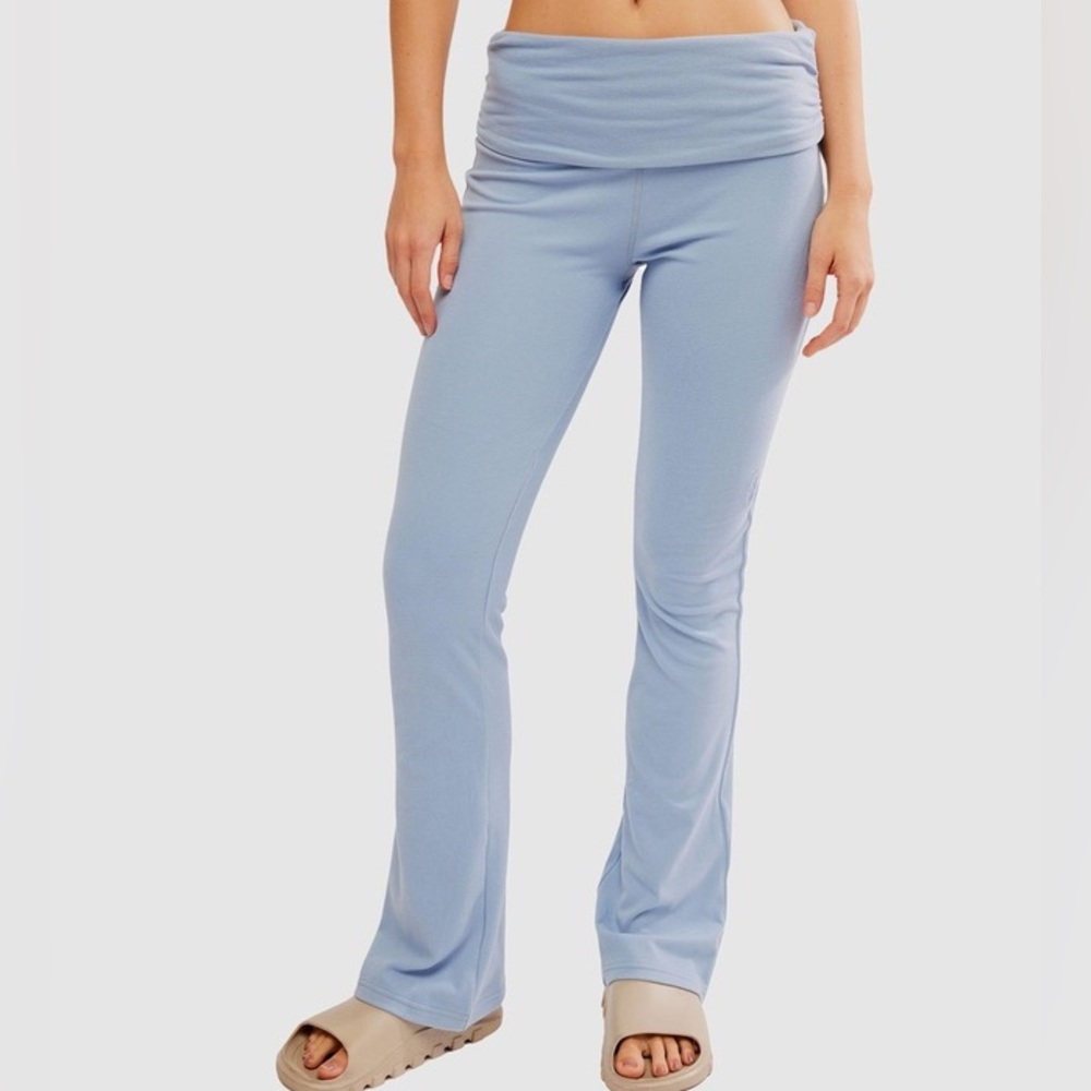 Free people FP movement aced it light blue fold over flare pants Small